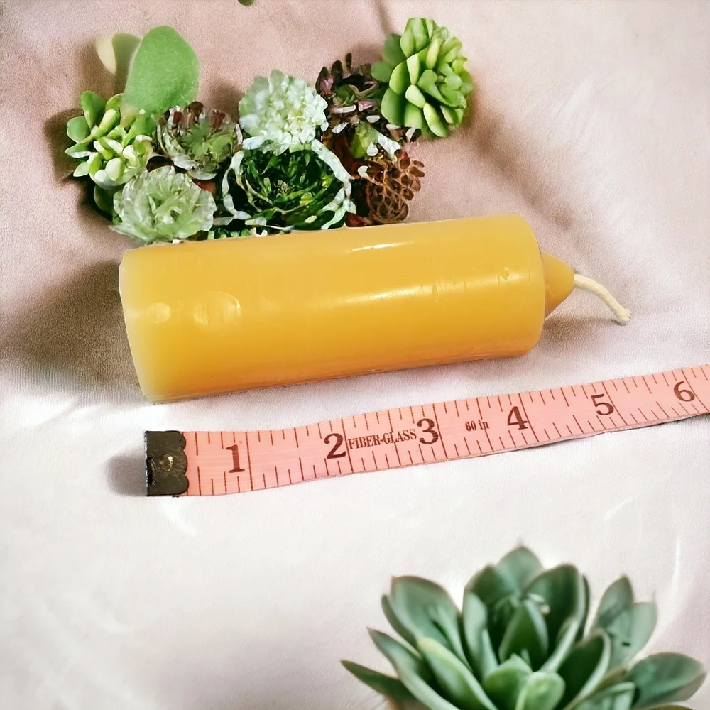 Pure beeswax 5 inch taper pillar set of 5 handmade candles / great gift set - Picture 3 of 5